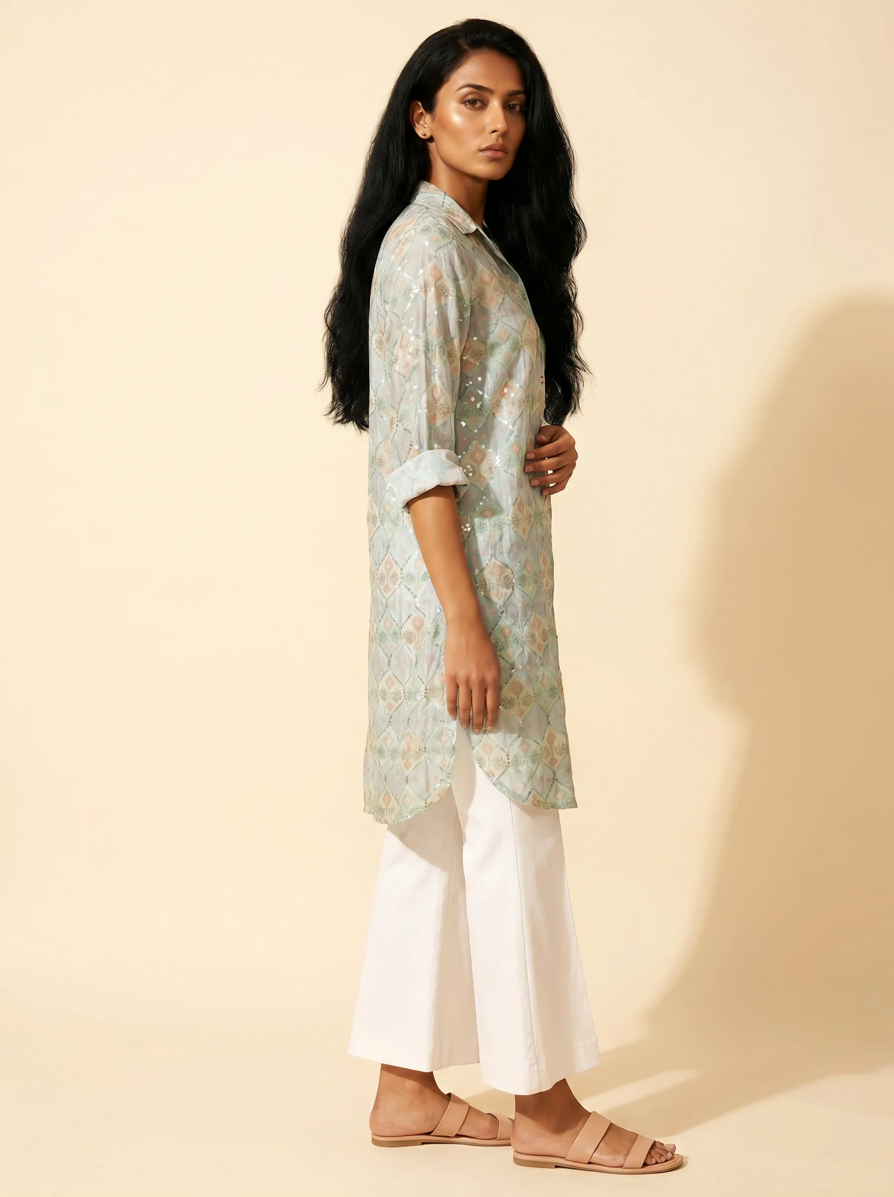Cyanish Blue Kurti Set — image 2