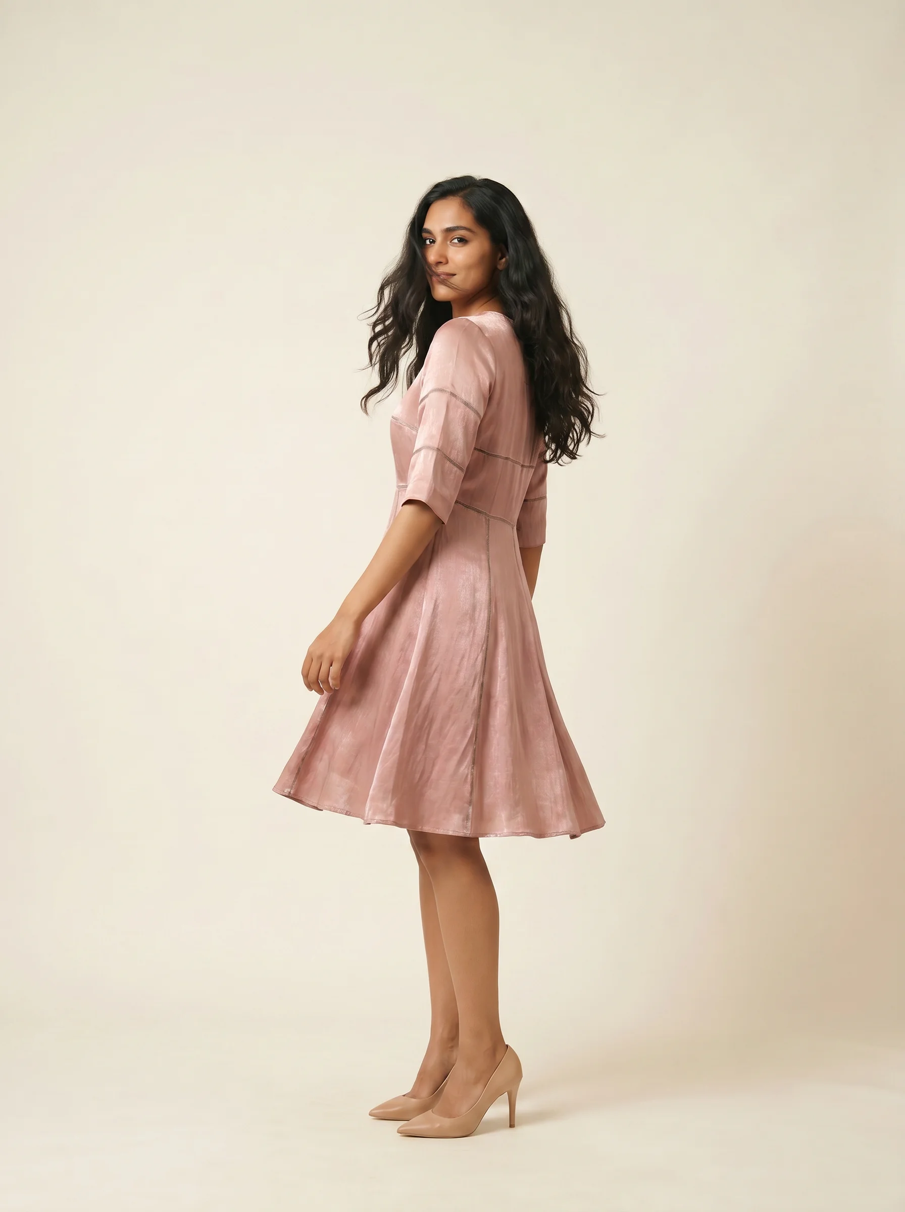 Dusty Rose Flare Dress — image 2