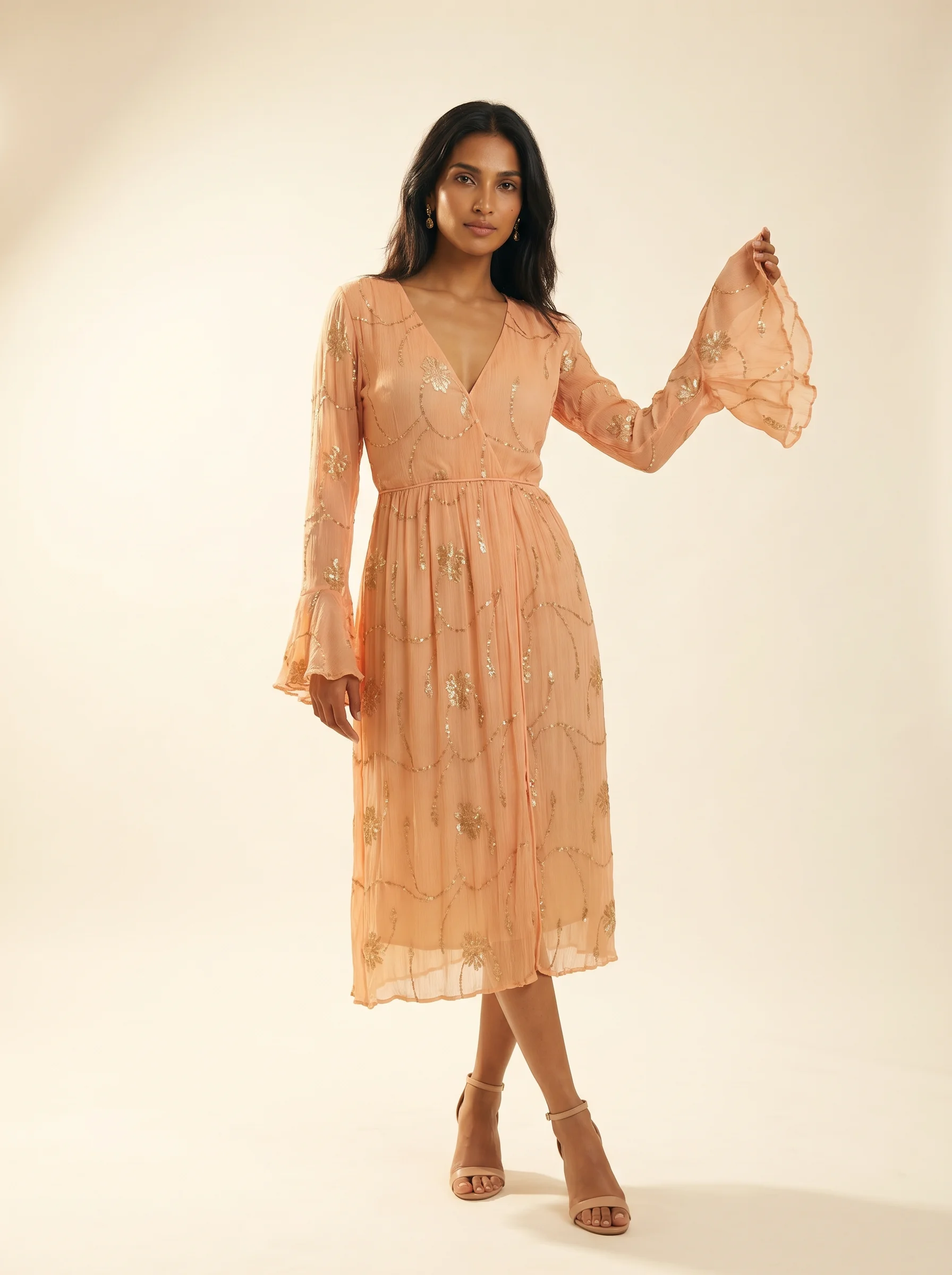 Peach Art Deco Dress — image 1