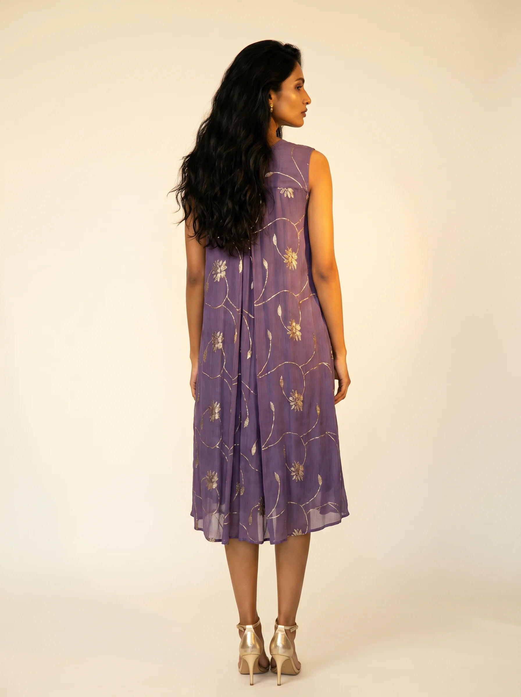 Purple Gold Flower Dress — image 2