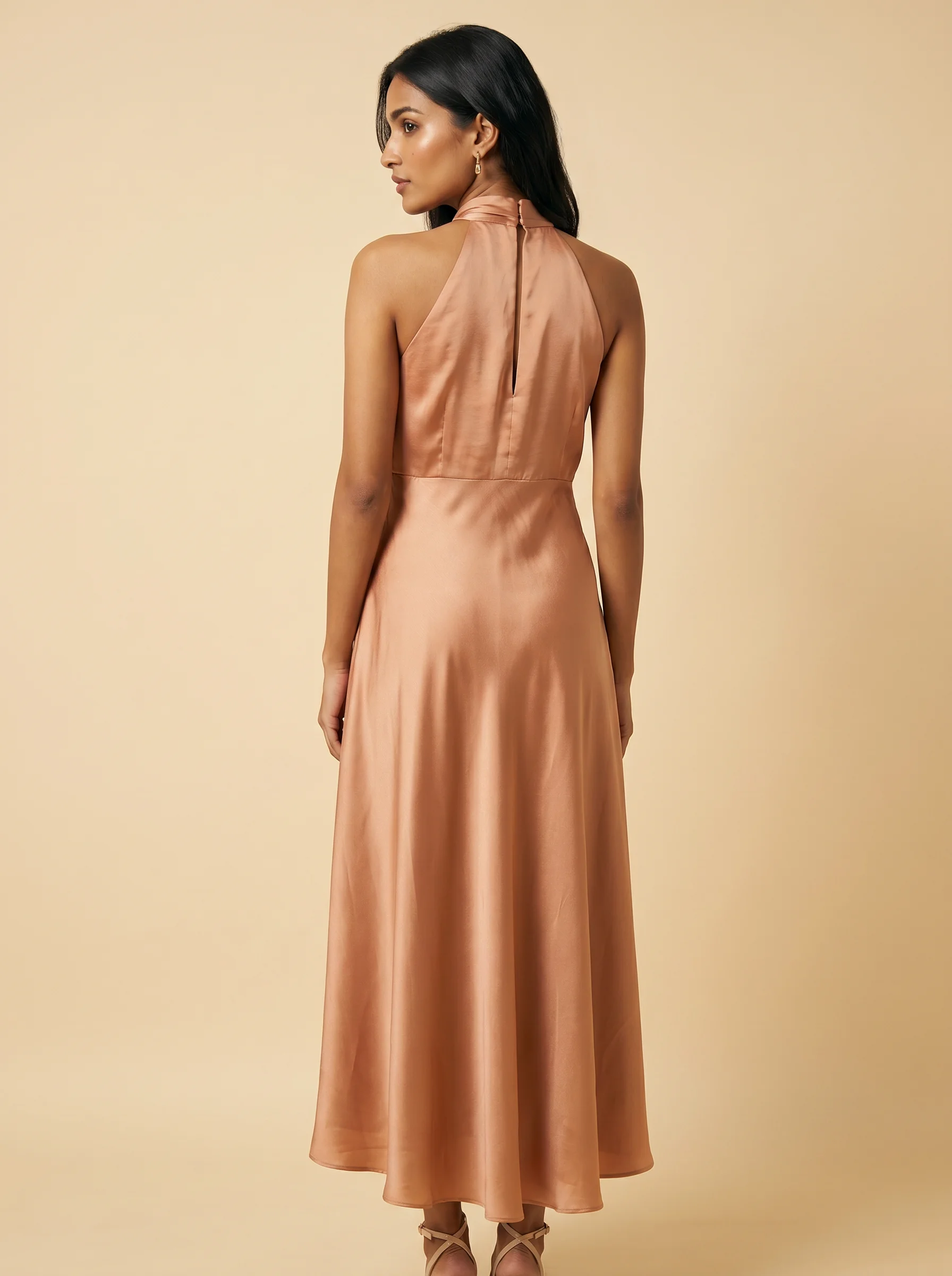 Skin Peach Satin Dress — image 2